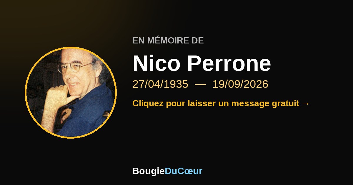 Hommage à Nico Perrone : une bougie pour sa mémoire