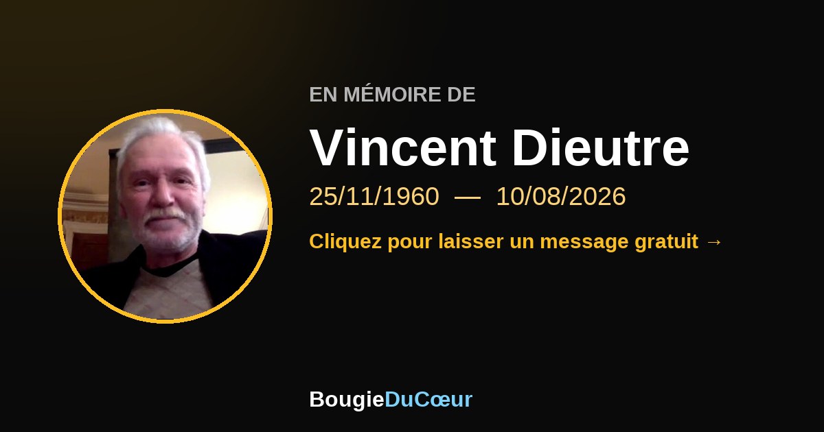 Hommage à Vincent Dieutre, une bougie du souvenir