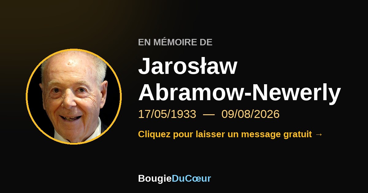 Hommage à Jarosław Abramow-Newerly (1933-2026)