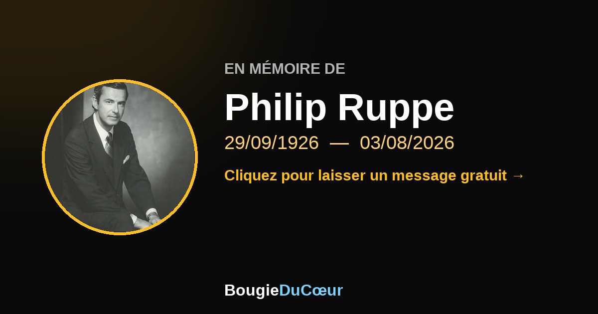 Hommage à Philip Ruppe : une bougie pour sa mémoire