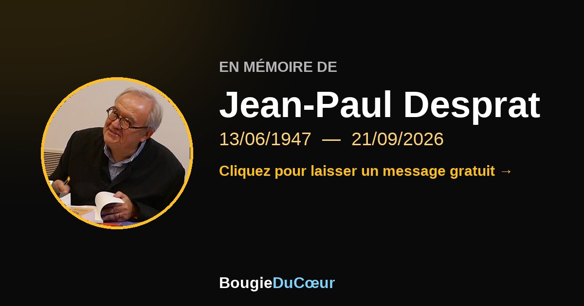 Hommage à Jean-Paul Desprat, une mémoire en lumière