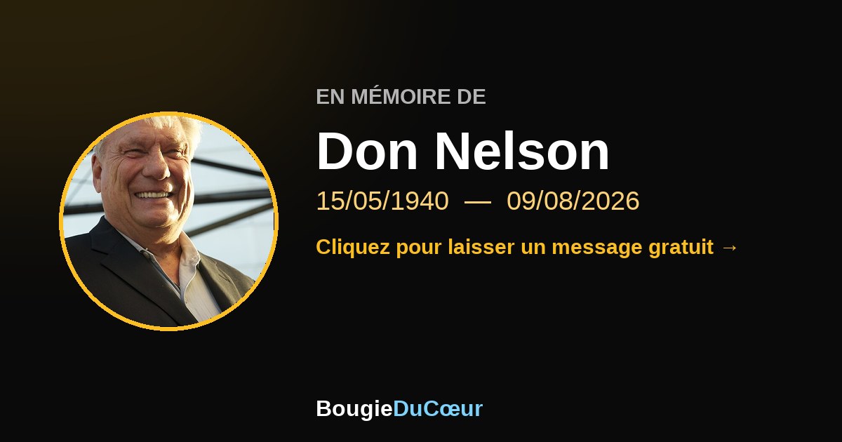 Hommage à Don Nelson (1940–2026) et bougie du souvenir