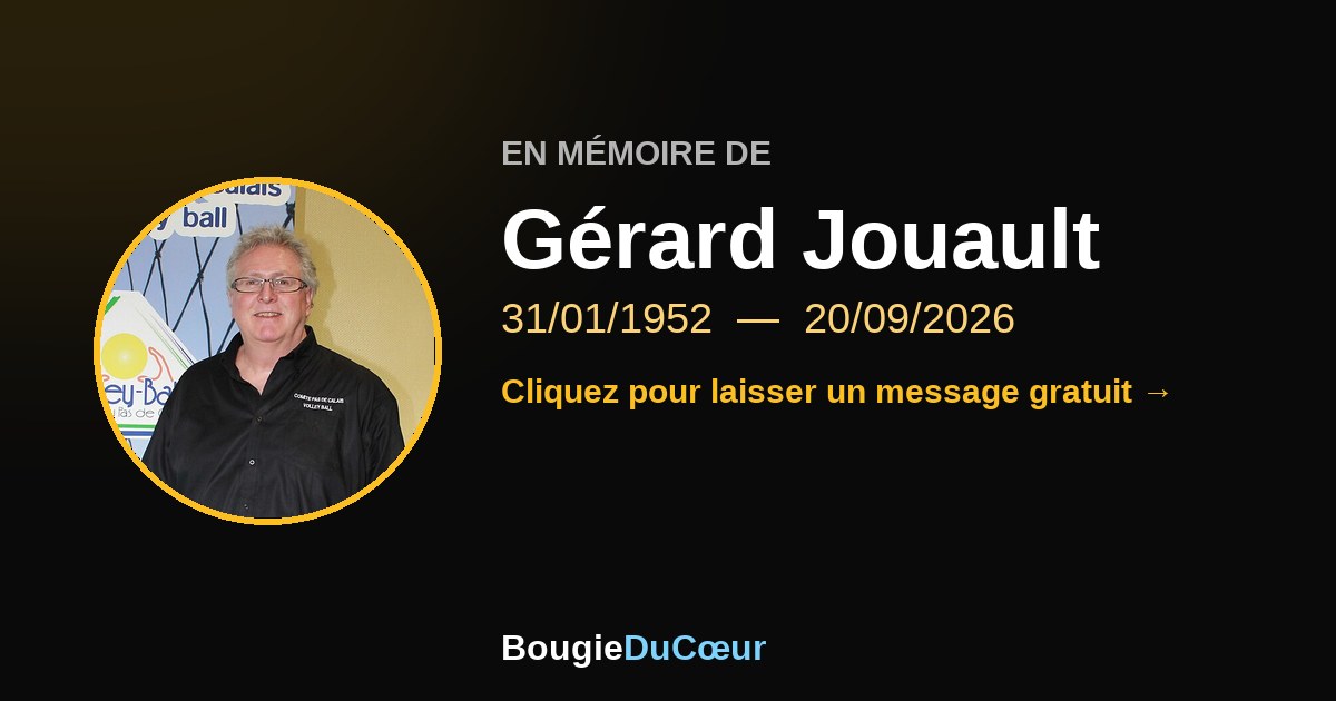 Hommage à Gérard Jouault : une bougie pour sa mémoire