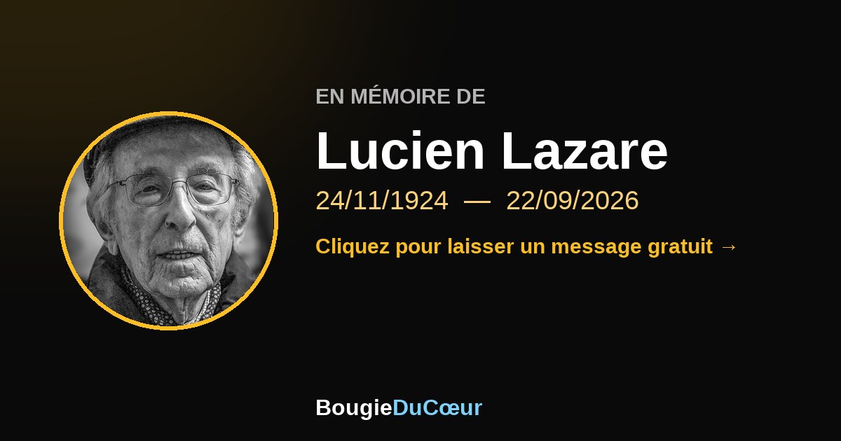 Hommage à Lucien Lazare : une bougie du souvenir