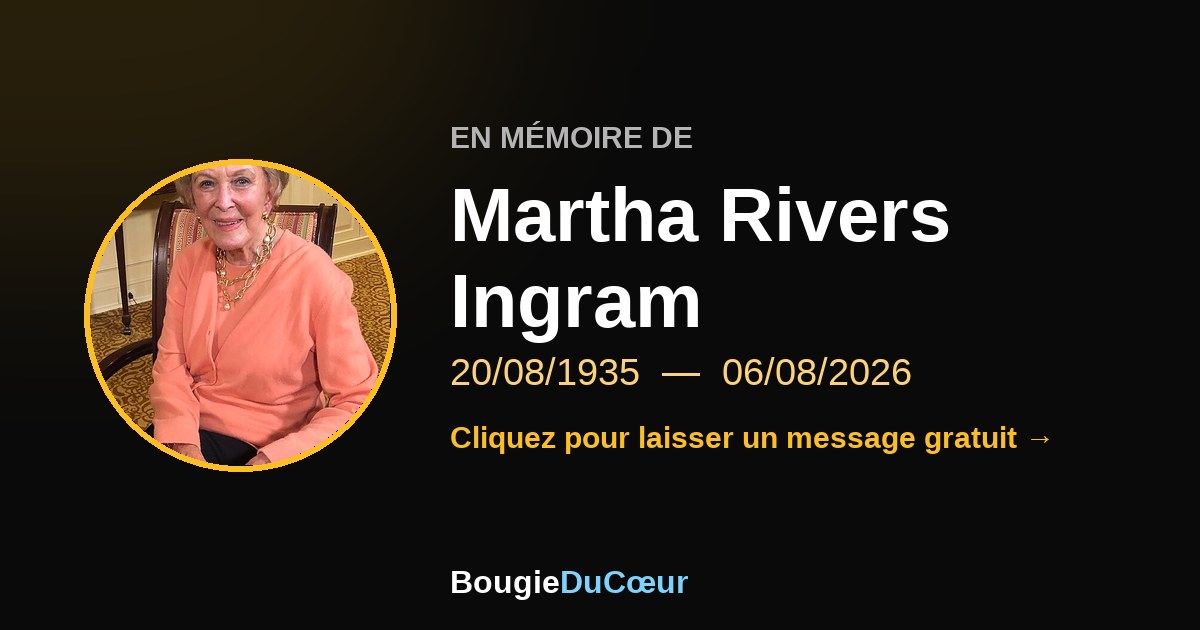 Hommage à Martha Rivers Ingram, une bougie du souvenir