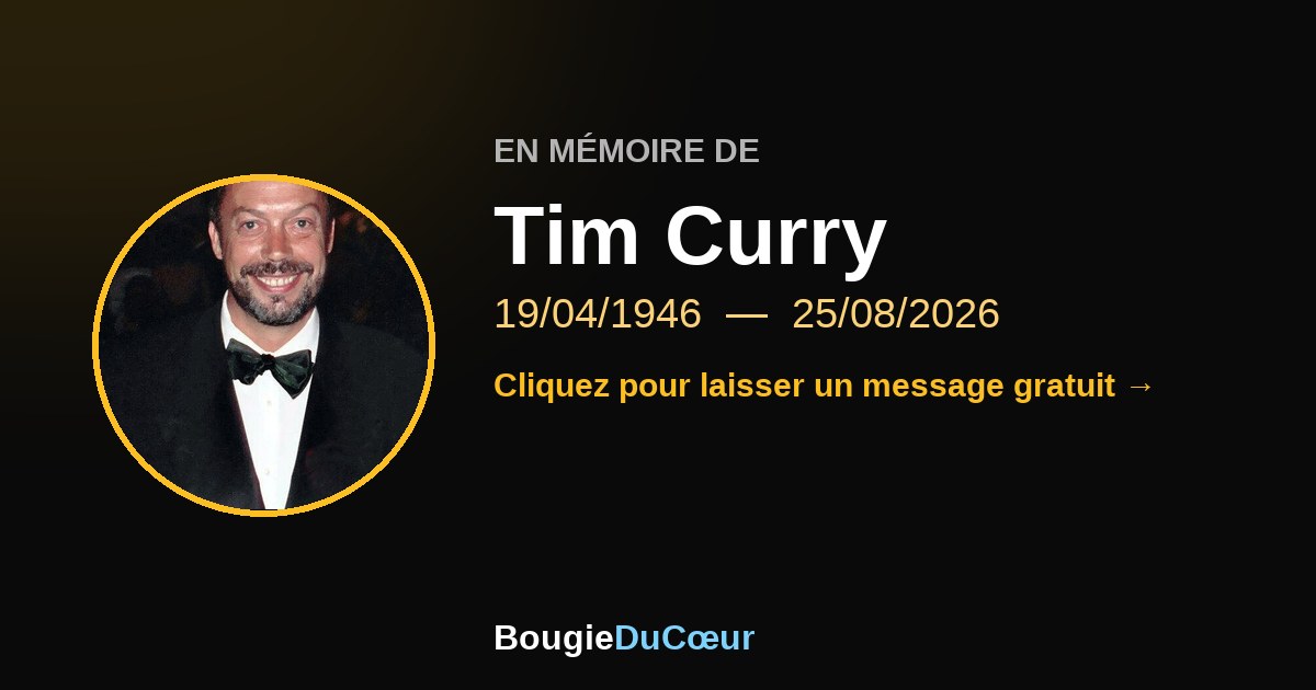 Hommage à Tim Curry : une bougie pour son souvenir