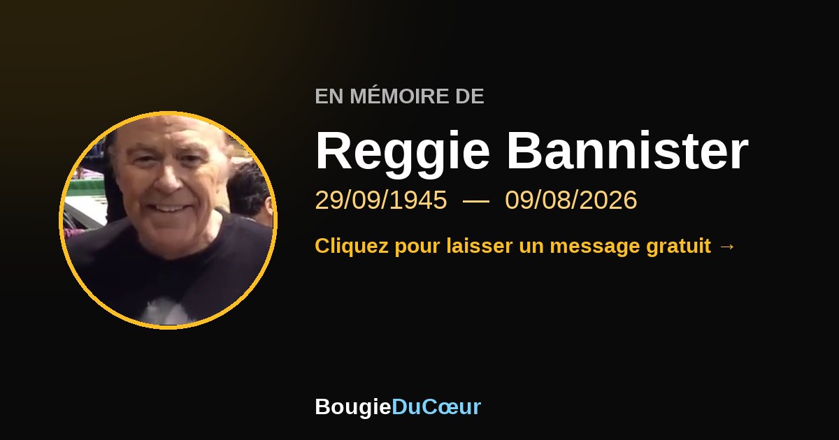 Hommage à Reggie Bannister : une mémoire en lumière