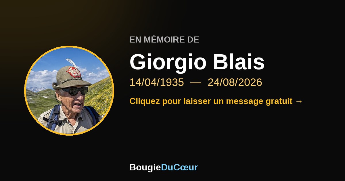 Hommage à Giorgio Blais : une bougie du souvenir