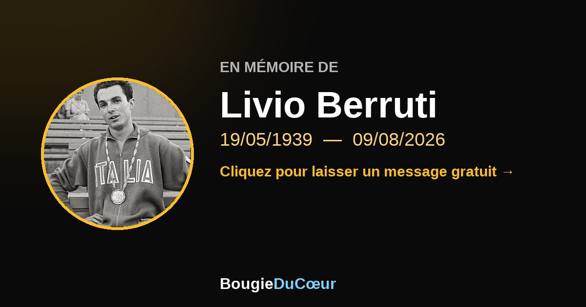 Hommage à Livio Berruti : une mémoire en lumière
